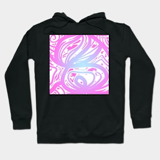 Pink And Blue Linework Pattern Hoodie